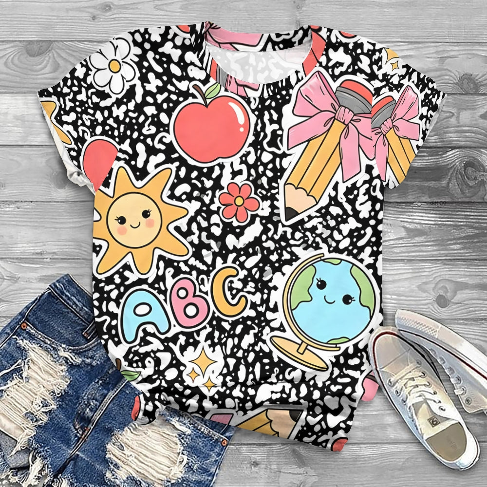 Back To School In My ABC World Printed T-Shirt
