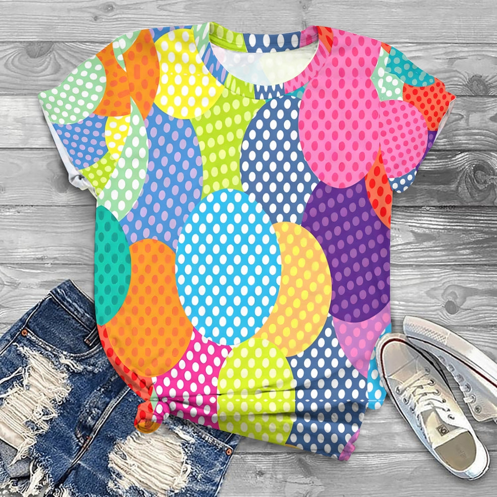 colorful Immersed In My Colorful World Printed T-shirt