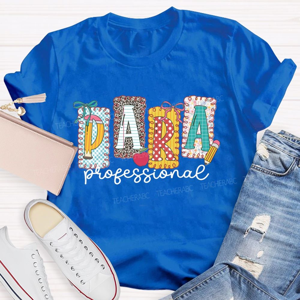 Personalized Name Leopard Pencil Para Teacher T-Shirt