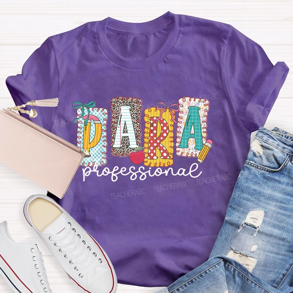 Personalized Name Leopard Pencil Para Teacher T-Shirt