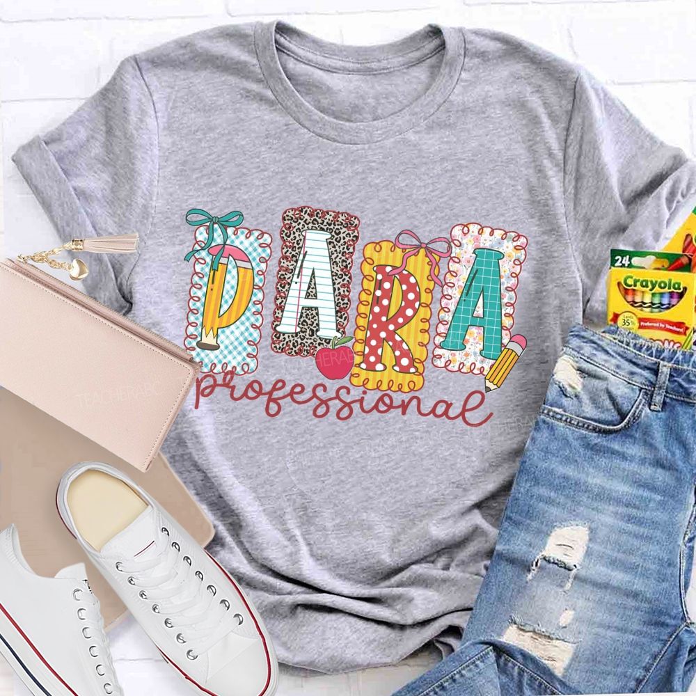Personalized Name Leopard Pencil Para Teacher T-Shirt