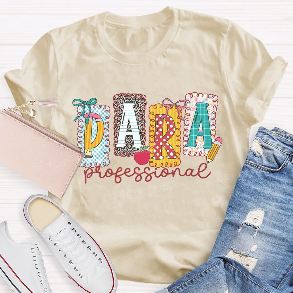 Personalized Name Leopard Pencil Para Teacher T-Shirt