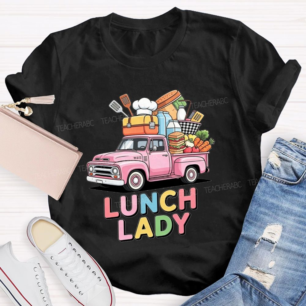 Lunch Lady Rainbow Bubble Letter T-shirt