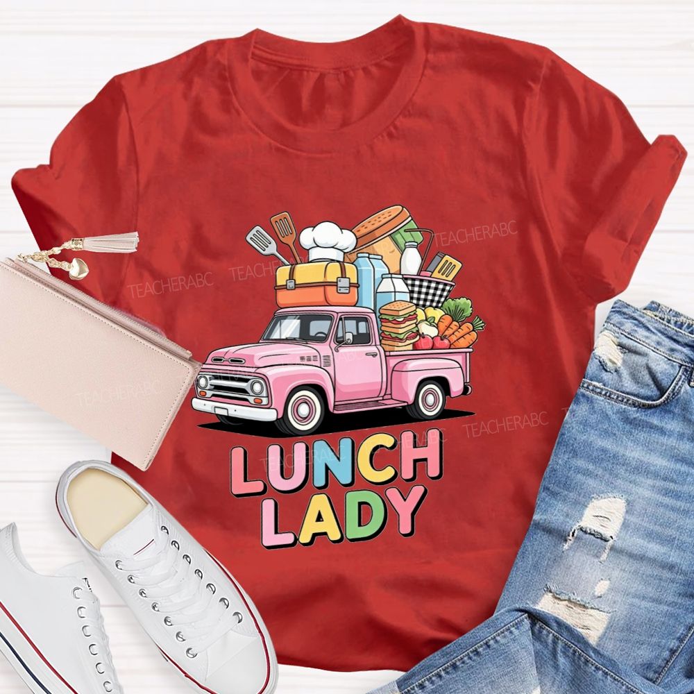 Lunch Lady Rainbow Bubble Letter T-shirt