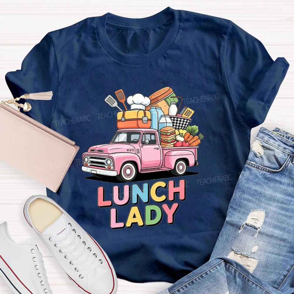 Lunch Lady Rainbow Bubble Letter T-shirt