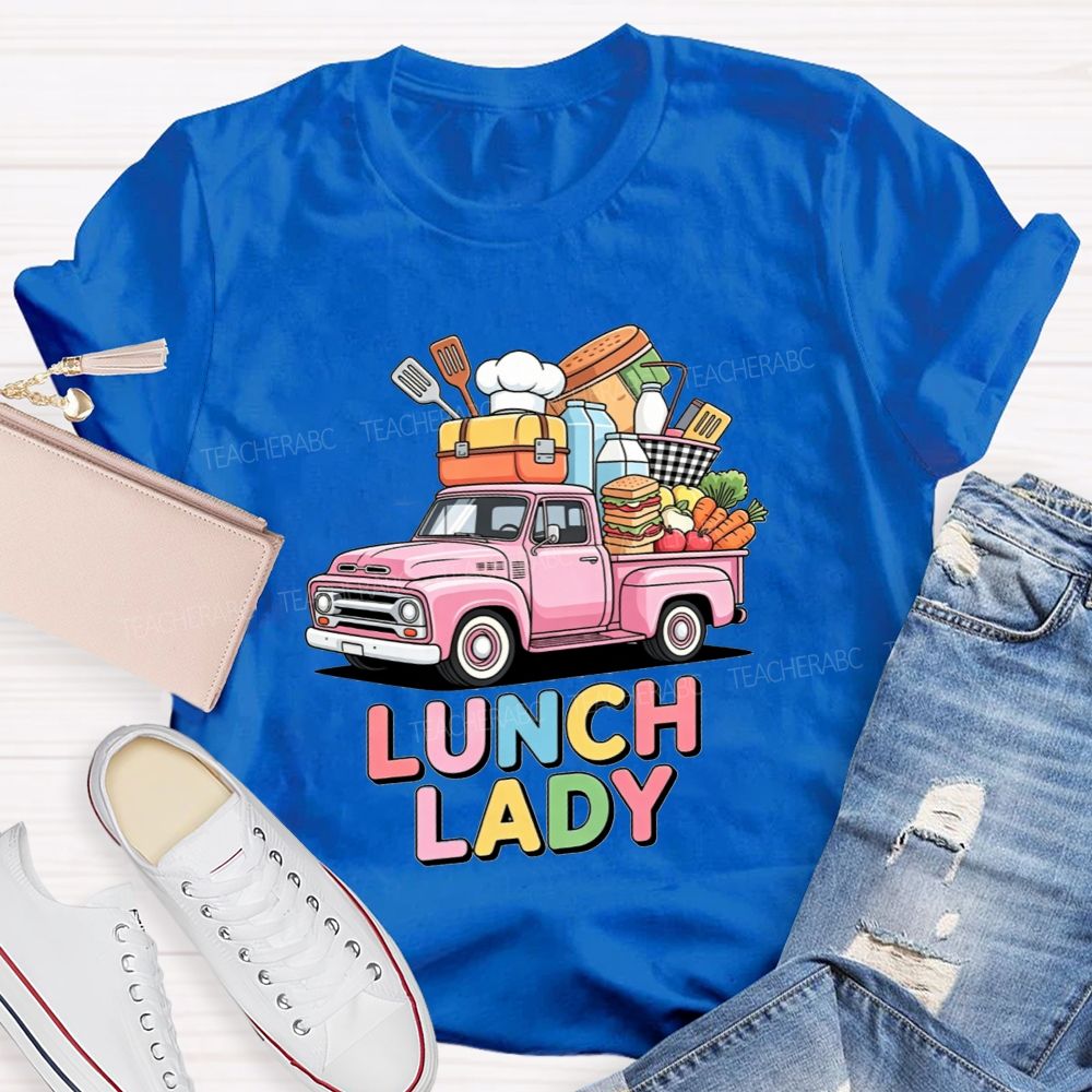 Lunch Lady Rainbow Bubble Letter T-shirt