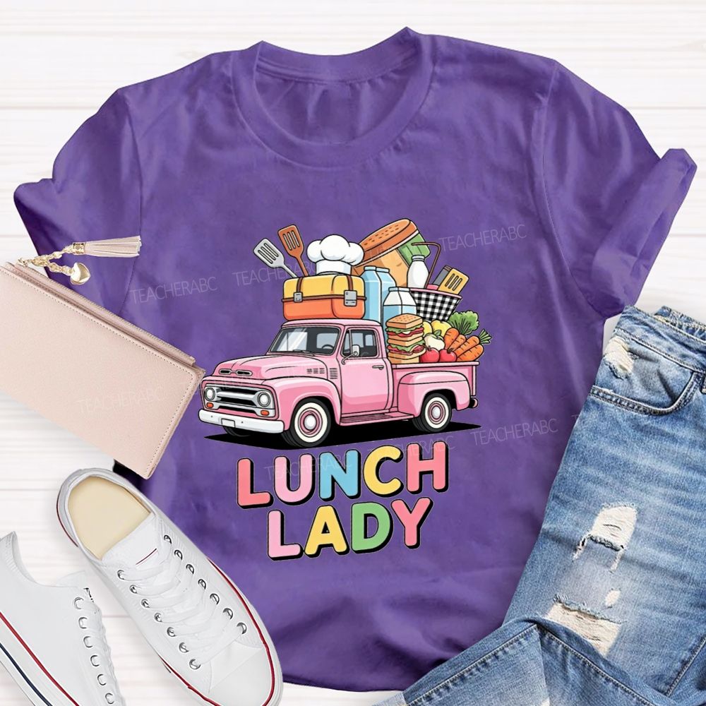 Lunch Lady Rainbow Bubble Letter T-shirt