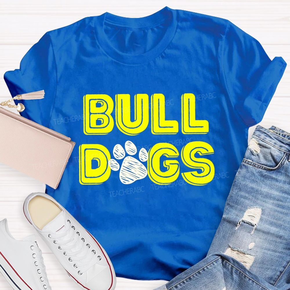 Personalized Mascot Bold Letters Teacher T-Shirt