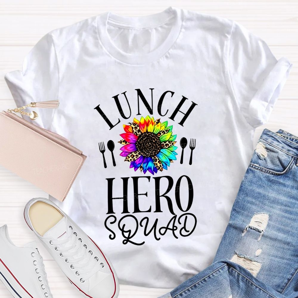 Lunch Hero Squad Rainbow Sunflower T-shirt