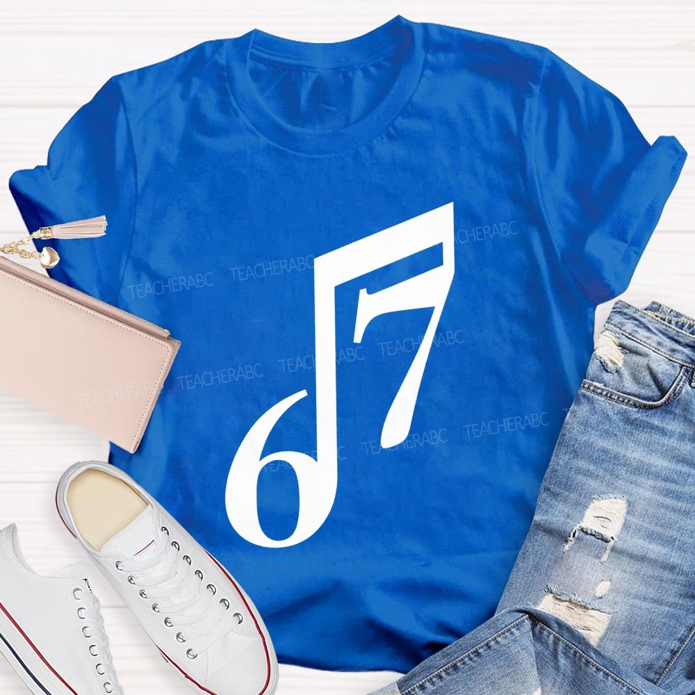 Six Seven Musical Note Minimalist Music Teacher T-shirt