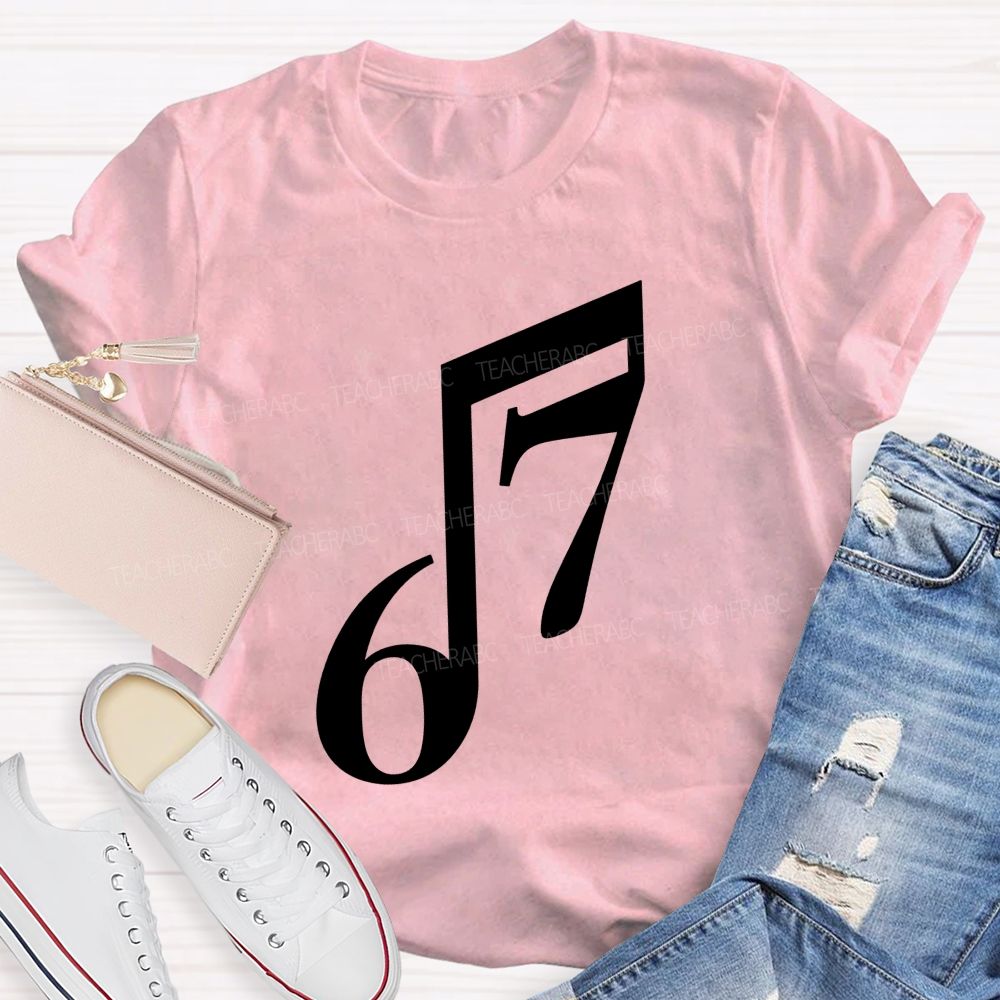 Six Seven Musical Note Minimalist Music Teacher T-shirt