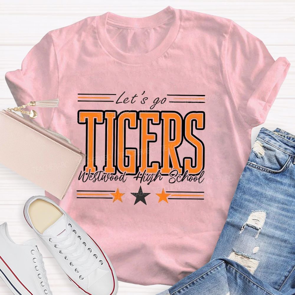 Personalized Mascot Let'S Go Tigers Teacher T-Shirt