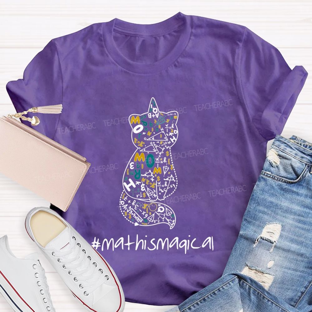 Math Is Magical Math Magic Lives Inside This Cat Teacher T-shirt