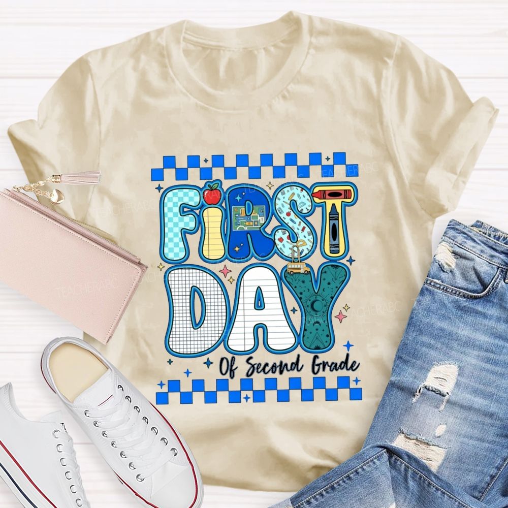 Personalized Grade First Day Of Second Grade Teacher T-shirt