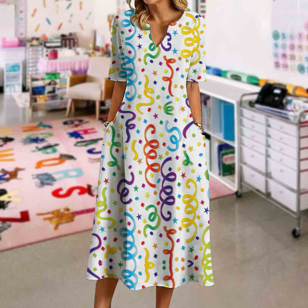 Colorful Streamers And Confetti Dress