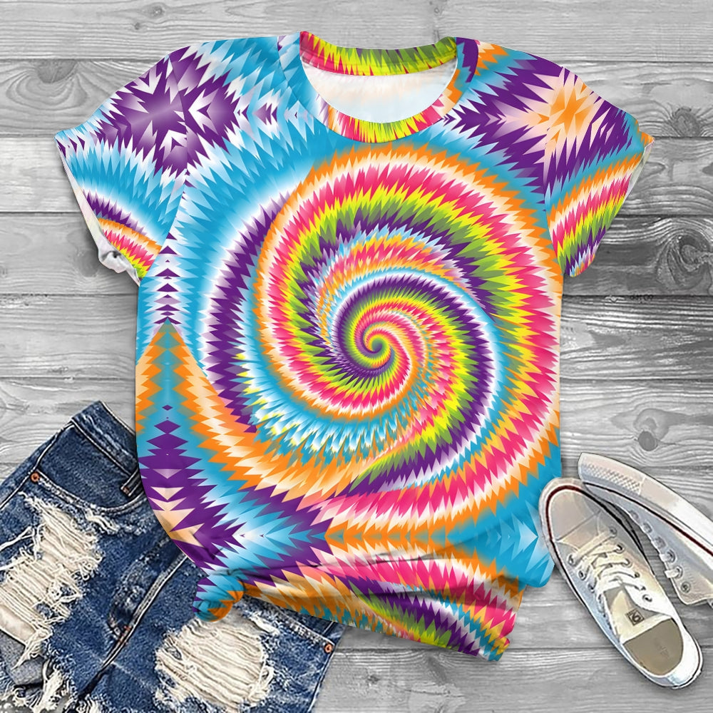 Printed Colorful Geometric Graphic Print T-Shirt