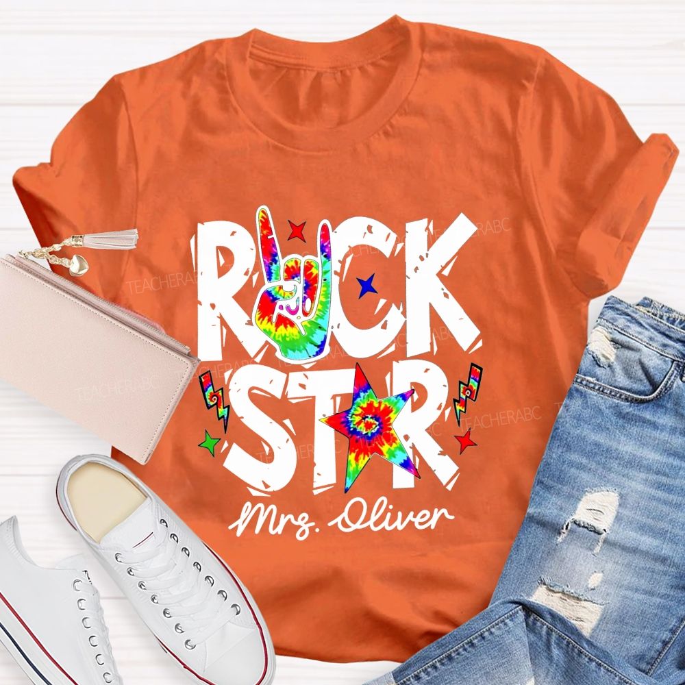 Personalized Name This Teacher Is A Total Rock Star Music Teacher T-shirt