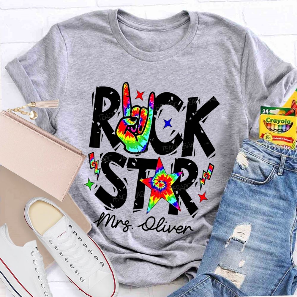 Personalized Name This Teacher Is A Total Rock Star Music Teacher T-shirt