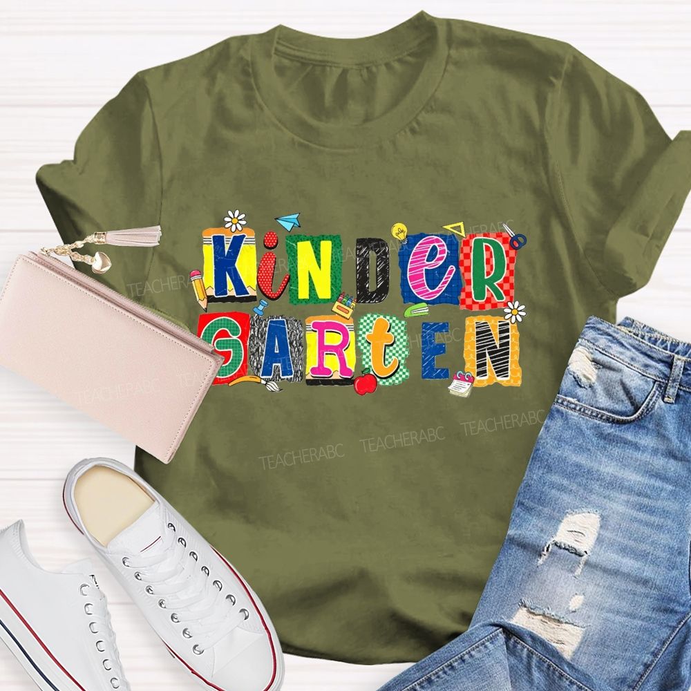 Personalized Grade Kindergarten Where Little Hearts Grow Teacher T-shirt