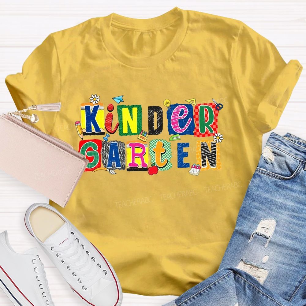 Personalized Grade Kindergarten Where Little Hearts Grow Teacher T-shirt