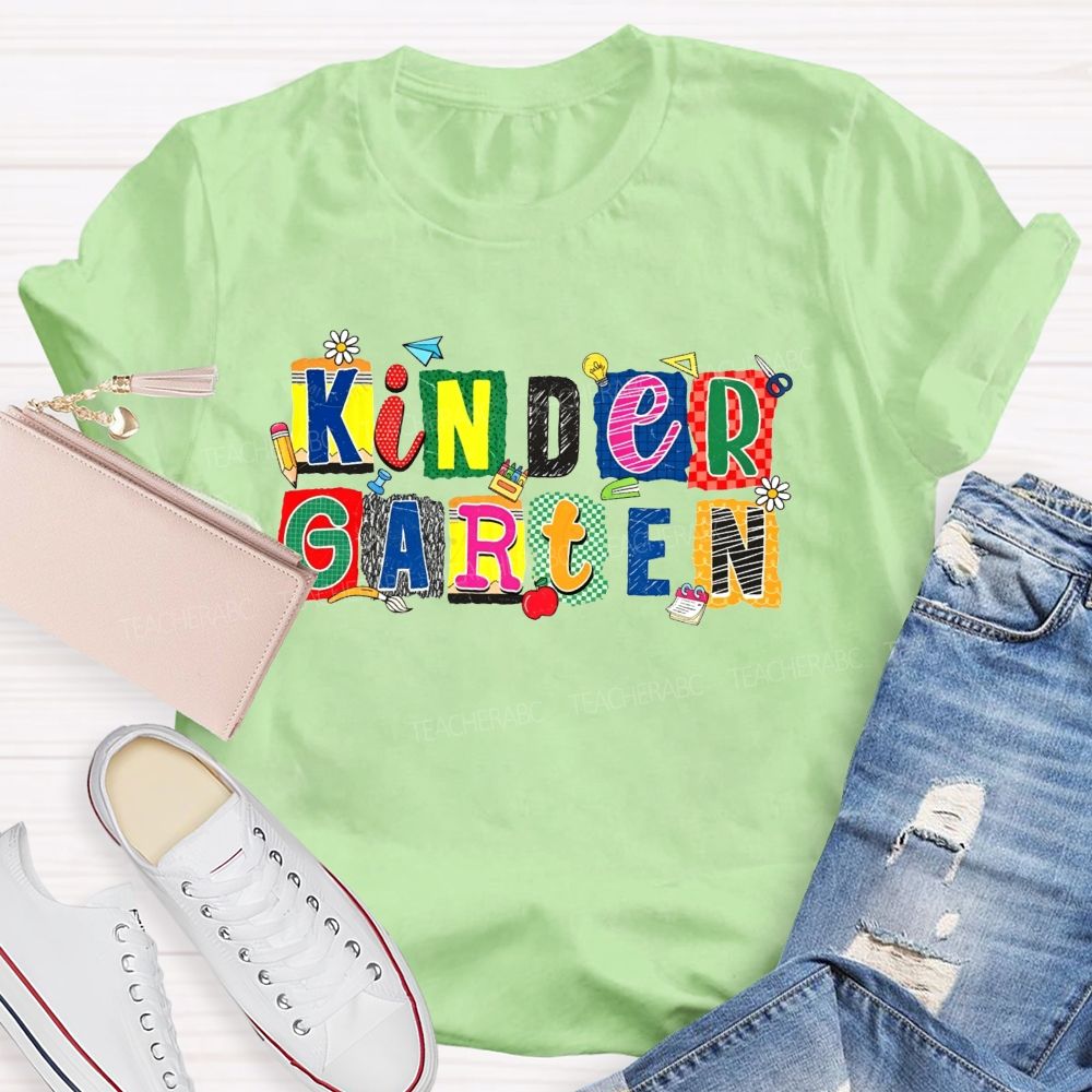 Personalized Grade Kindergarten Where Little Hearts Grow Teacher T-shirt