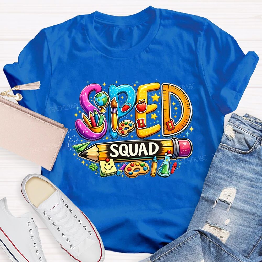 Sped Squad Where Every Mind Shines Teacher T-shirt