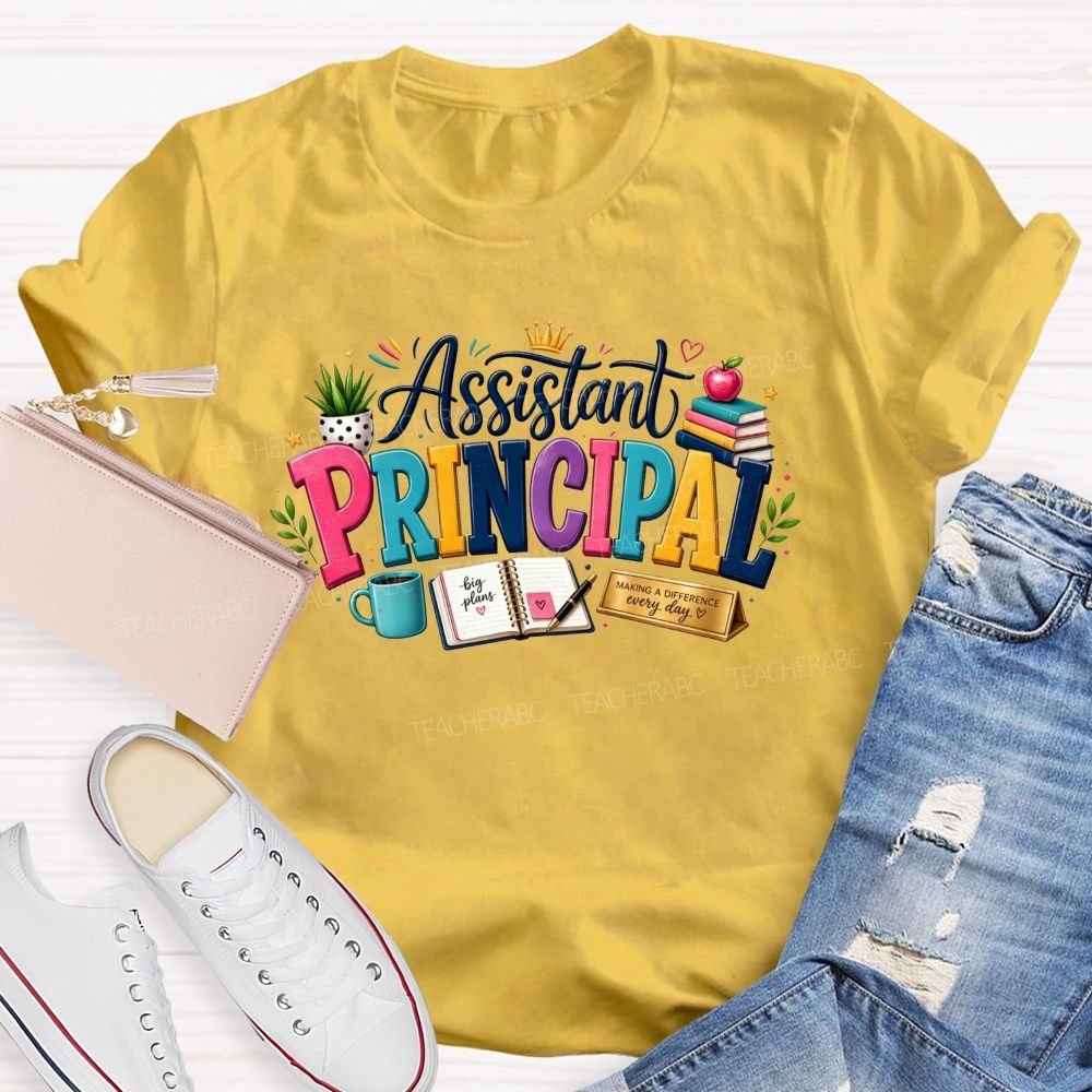 Assistant Principal Doodle Making A Difference Every Day Teacher T-shirt