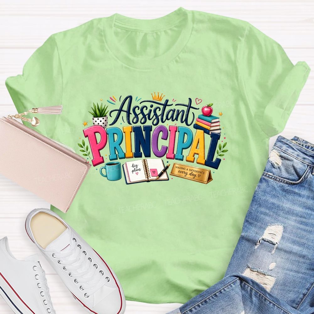 Assistant Principal Doodle Making A Difference Every Day Teacher T-shirt