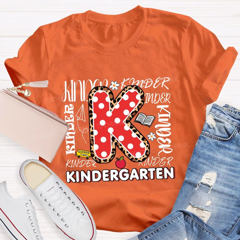 Personalized Grade Polka Dots Leopard Print And Letters Back To School Teacher T-Shirt