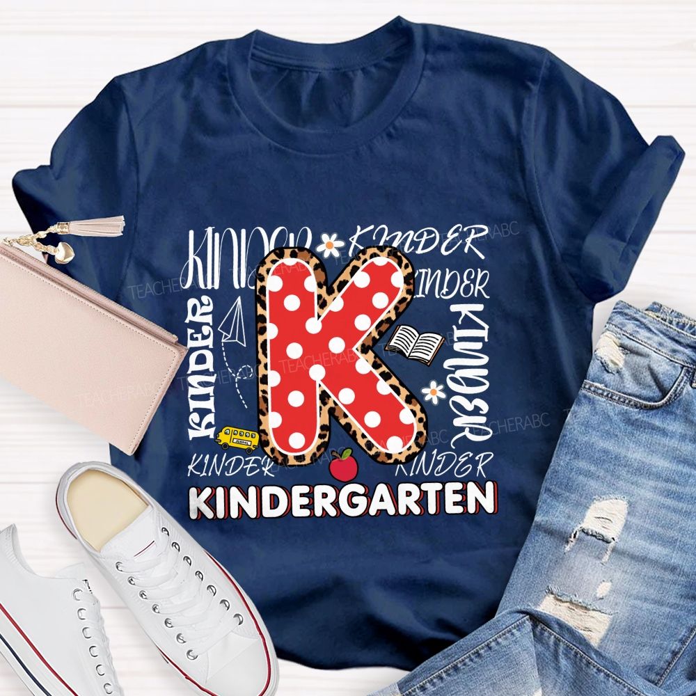 Personalized Grade Polka Dots Leopard Print And Letters Back To School Teacher T-Shirt