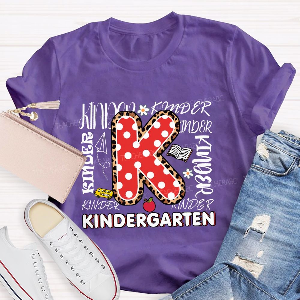 Personalized Grade Polka Dots Leopard Print And Letters Back To School Teacher T-Shirt
