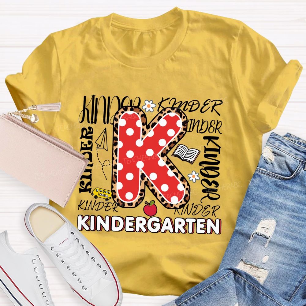 Personalized Grade Polka Dots Leopard Print And Letters Back To School Teacher T-Shirt