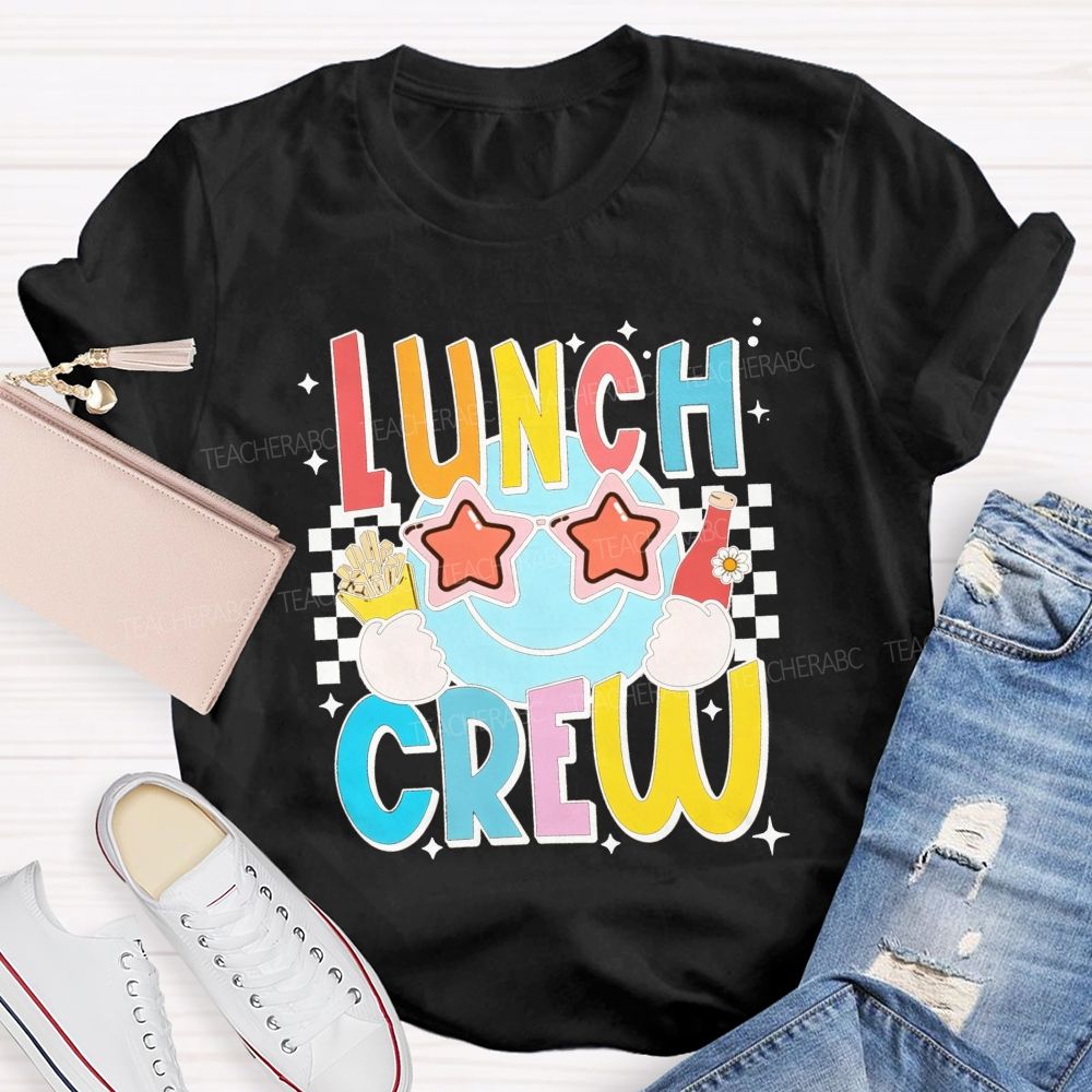 Lunch Crew Stars And Sunglasses Cafeteria Worker T-shirt