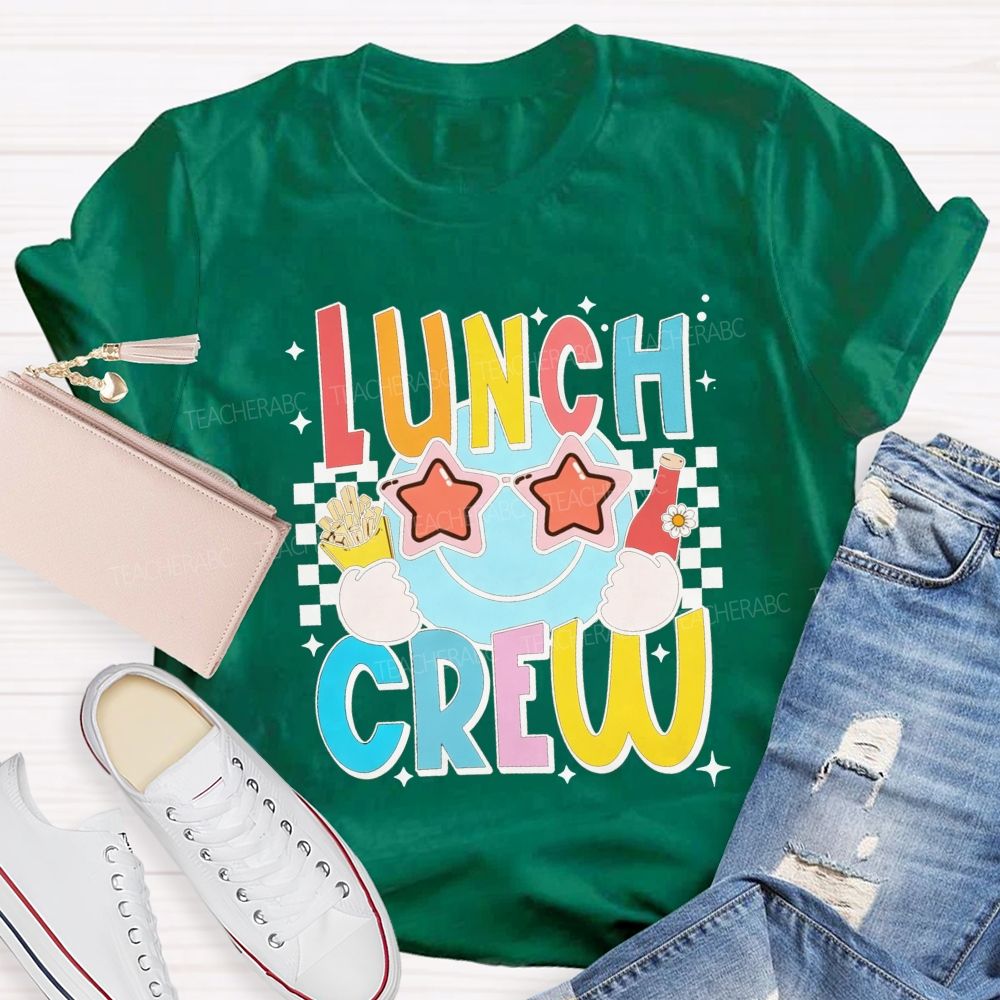 Lunch Crew Stars And Sunglasses Cafeteria Worker T-shirt