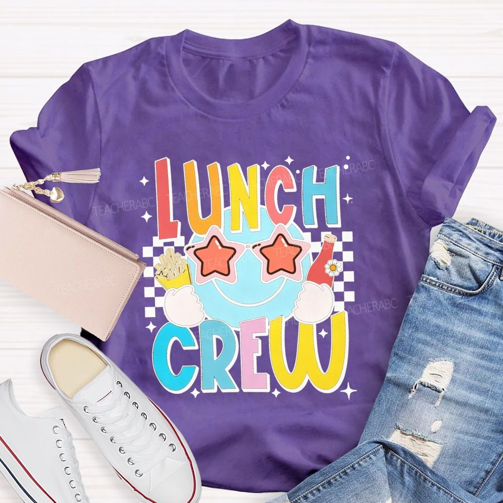 Lunch Crew Stars And Sunglasses Cafeteria Worker T-shirt