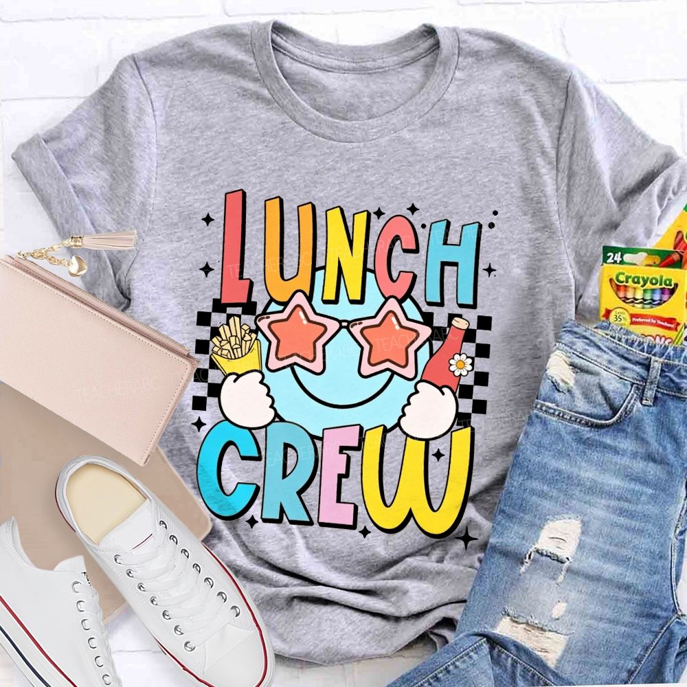 Lunch Crew Stars And Sunglasses Cafeteria Worker T-shirt