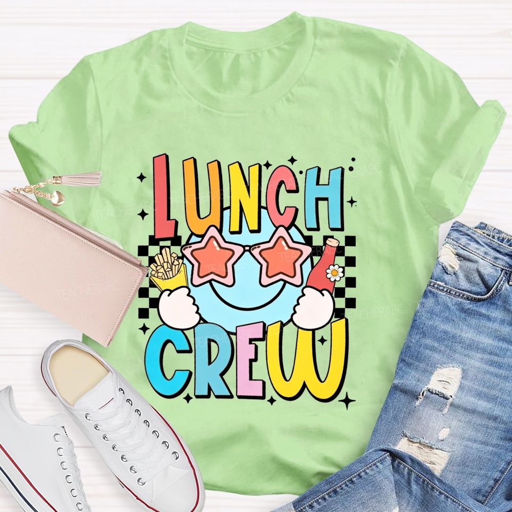 Lunch Crew Stars And Sunglasses Cafeteria Worker T-shirt