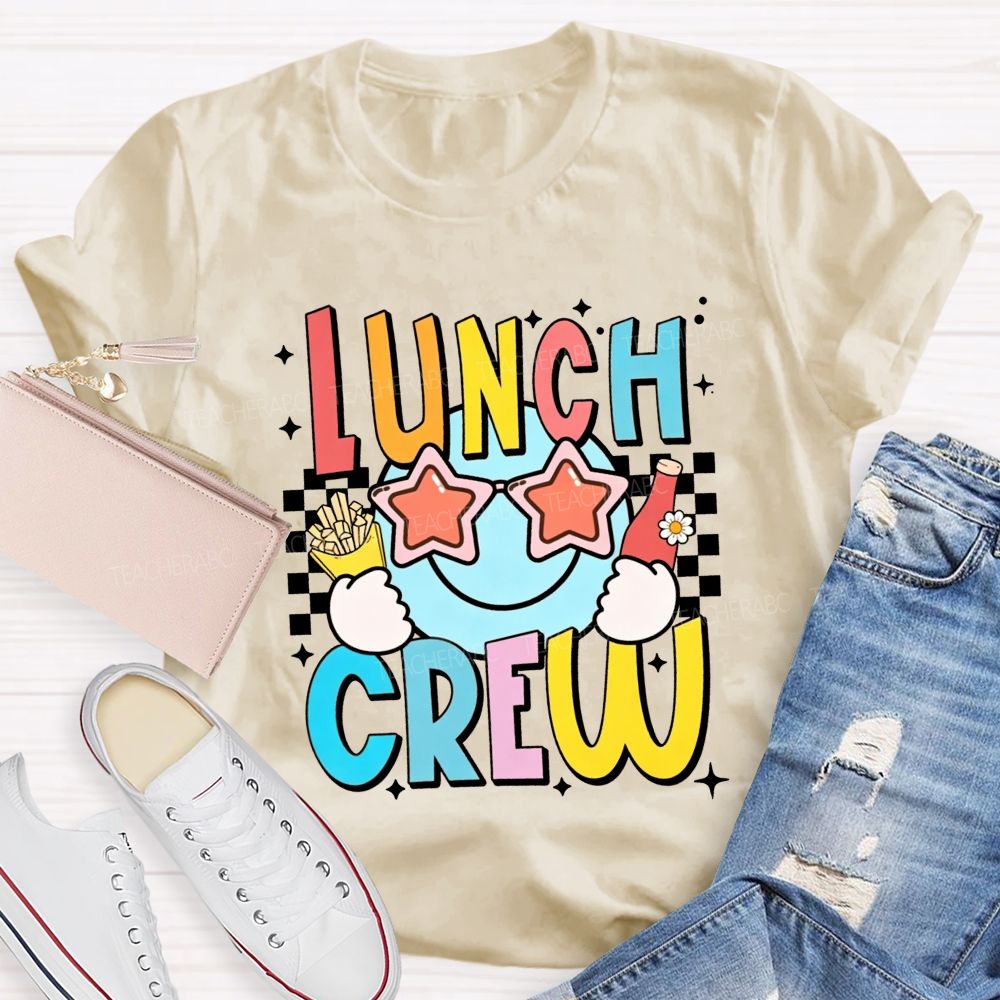 Lunch Crew Stars And Sunglasses Cafeteria Worker T-shirt