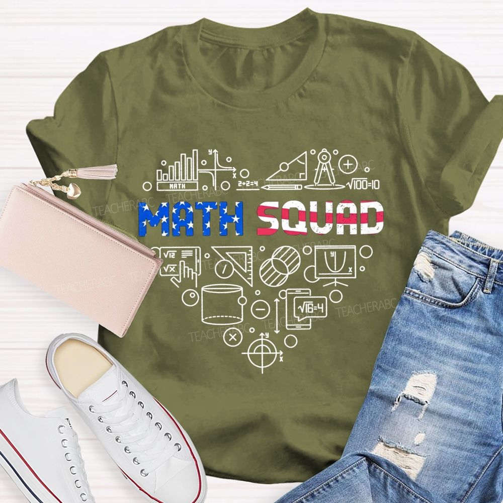 Math Squad Math Teacher Math Symbol Heart Group Teacher T-shirt