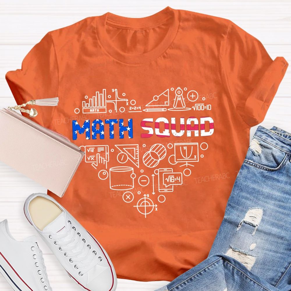 Math Squad Math Teacher Math Symbol Heart Group Teacher T-shirt
