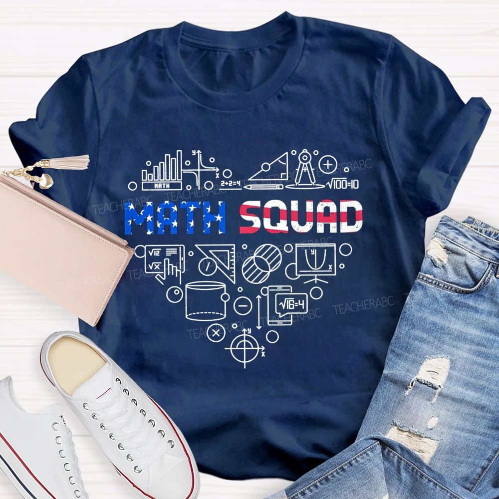 Math Squad Math Teacher Math Symbol Heart Group Teacher T-shirt