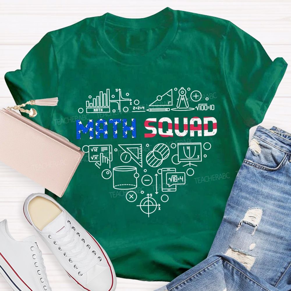 Math Squad Math Teacher Math Symbol Heart Group Teacher T-shirt