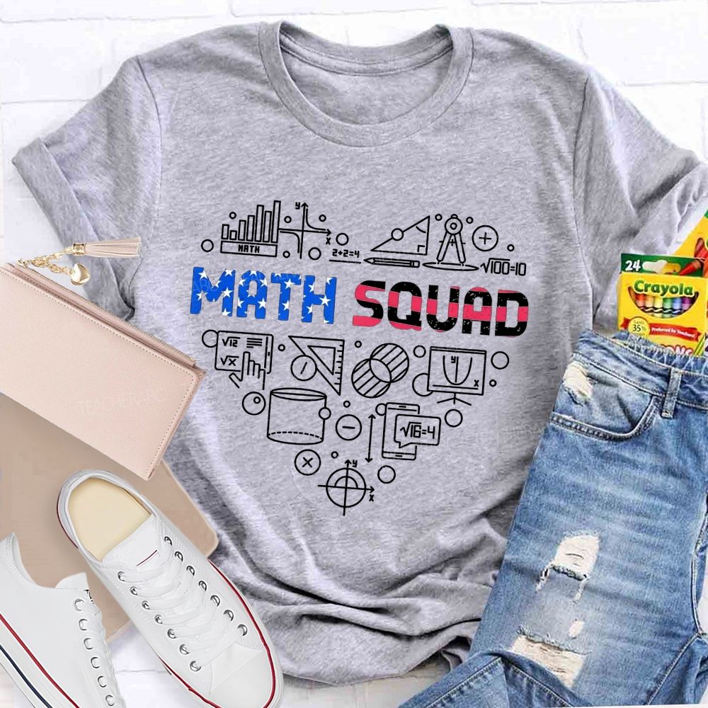 Math Squad Math Teacher Math Symbol Heart Group Teacher T-shirt