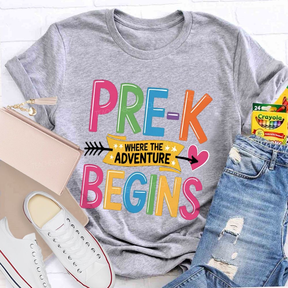 Personalized Grade Where The Adventure Begins Back To School Teacher T-Shirt