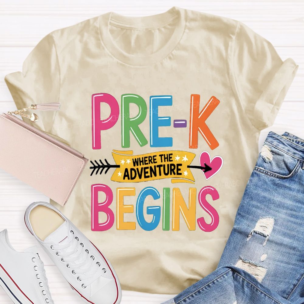 Personalized Grade Where The Adventure Begins Back To School Teacher T-Shirt
