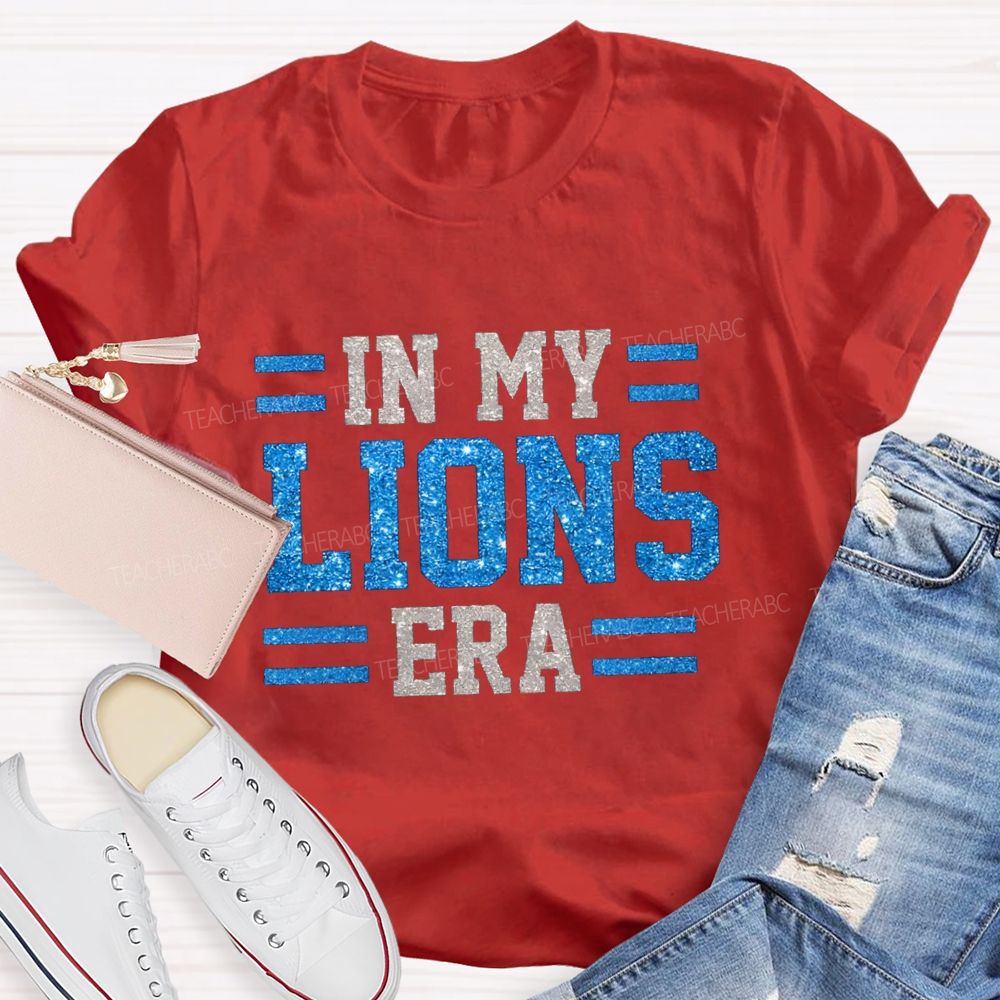 Personalized Mascot In My Tiger Era Glitter Printed Teacher T-Shirt