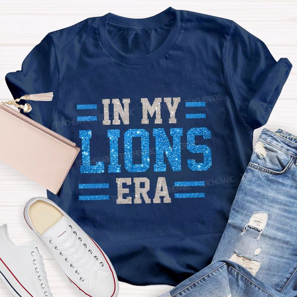 Personalized Mascot In My Tiger Era Glitter Printed Teacher T-Shirt