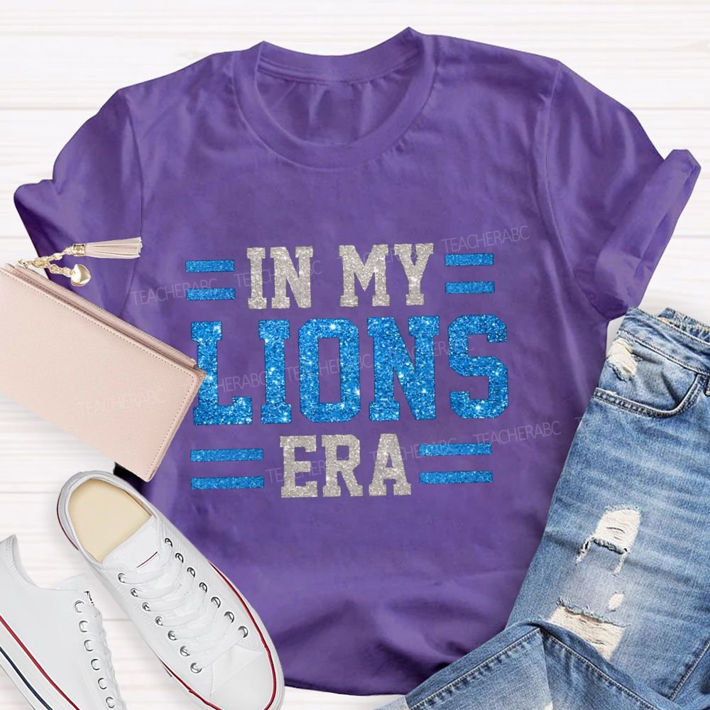 Personalized Mascot In My Tiger Era Glitter Printed Teacher T-Shirt