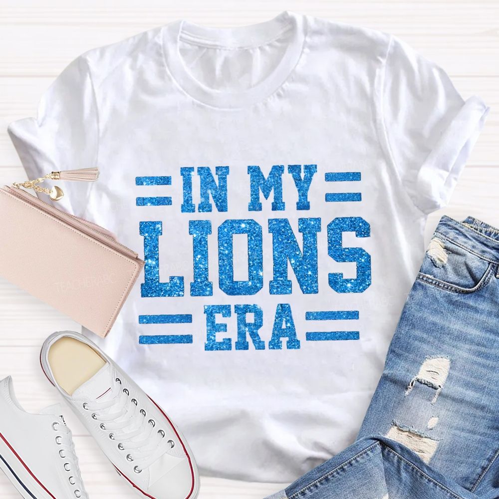 Personalized Mascot In My Tiger Era Glitter Printed Teacher T-Shirt