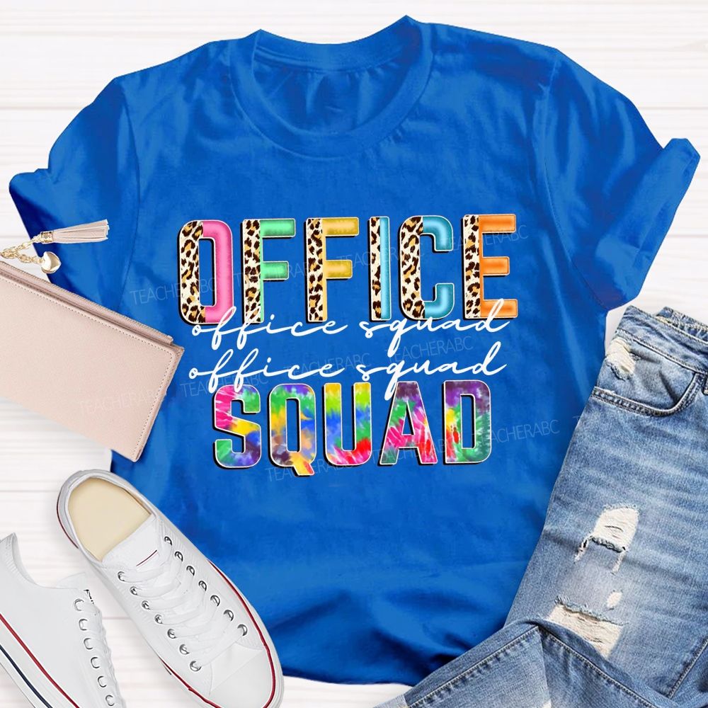 Leopard And Tie‑Dye Office Squad T-shirt